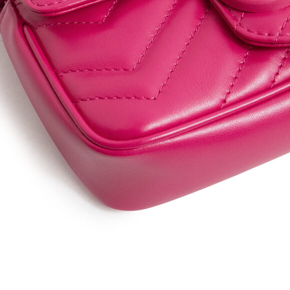 Gucci GG Marmont Chain Belt Waist Bag 2way Crossbody Chevron Pink - Picture 11 of 12